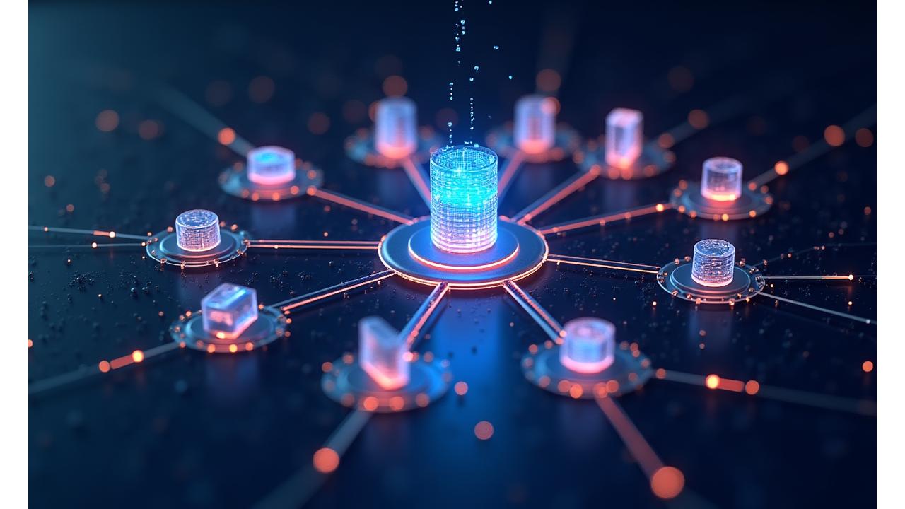 Illustration of Apaleo's open API connecting various hotel systems like PMS, CRS, and distribution channels