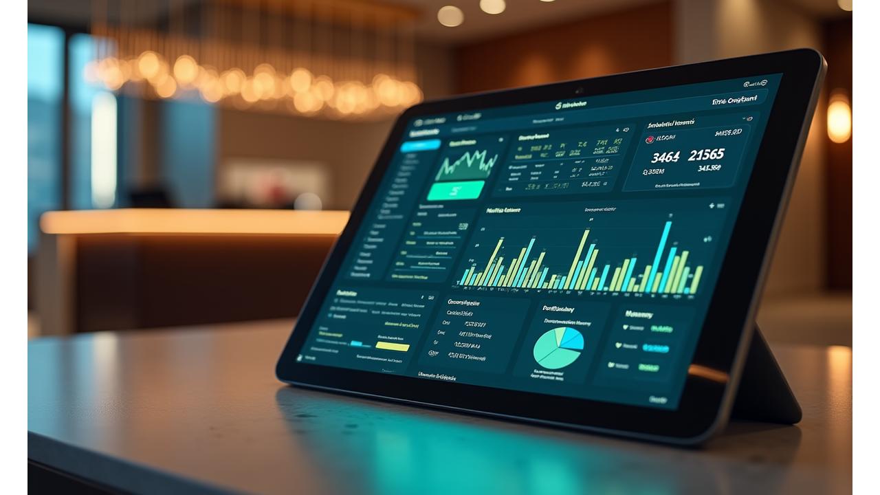 Apaleo cloud-based hotel management system dashboard showing real-time bookings and room rates