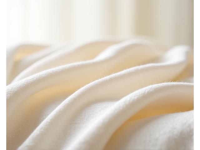 Close-up of luxurious organic cotton and linen fabrics